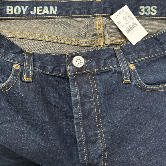 J. Crew NWT Boy Boyfriend Cropped Ankle Jeans size 33 Short Dark Blue - Picture 7 of 16